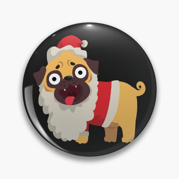 Item preview, Funny Santa Claus Pug With Hat and Beard designed and sold by PupsGoWalkies.