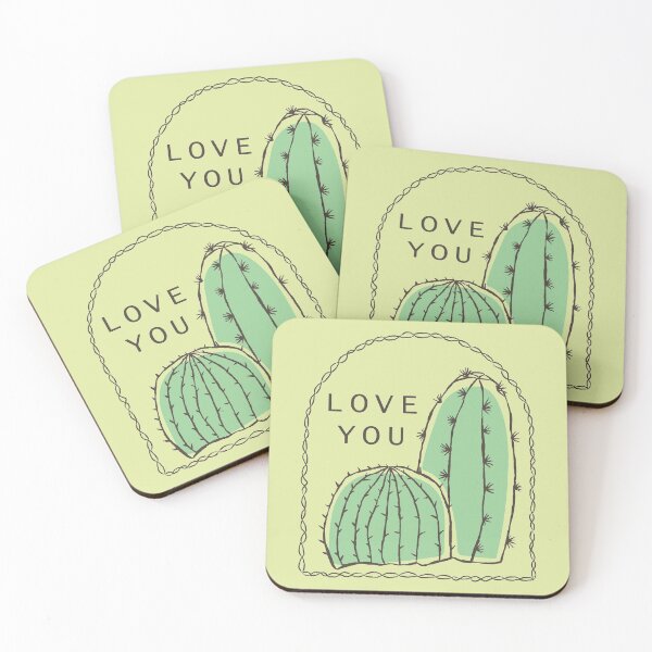 Item preview, Love You Message Succulent Spikey Cactus  designed and sold by NamColors.