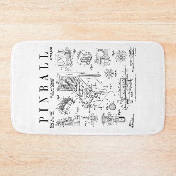 Item preview, Pinball Arcade Gaming Machine Vintage Gamer Patent Print designed and sold by GrandeDuc.