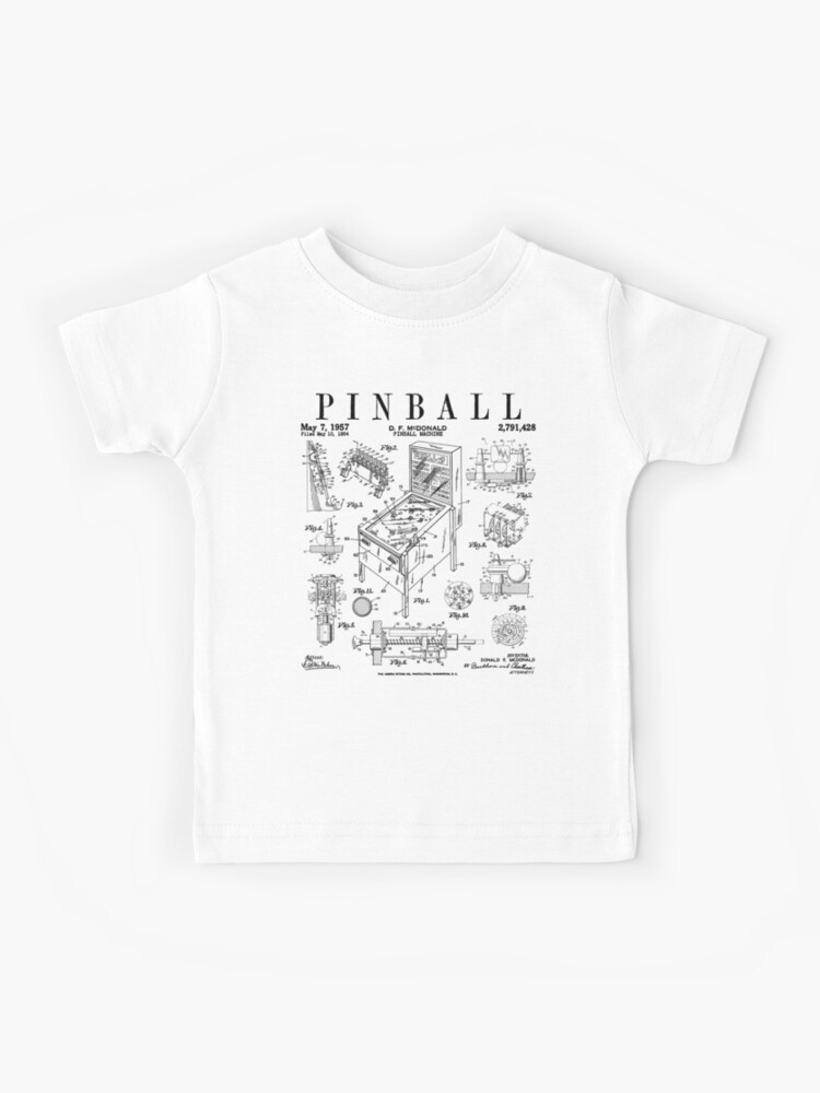 Vintage Pinball Machine Patent Game Flipper Tshirt Vintage Pinball Machine Patent Game Flipper Tshirt