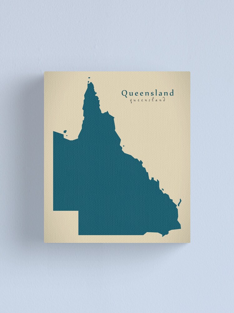 "Modern Map Queensland division map Australia AU" Canvas Print by