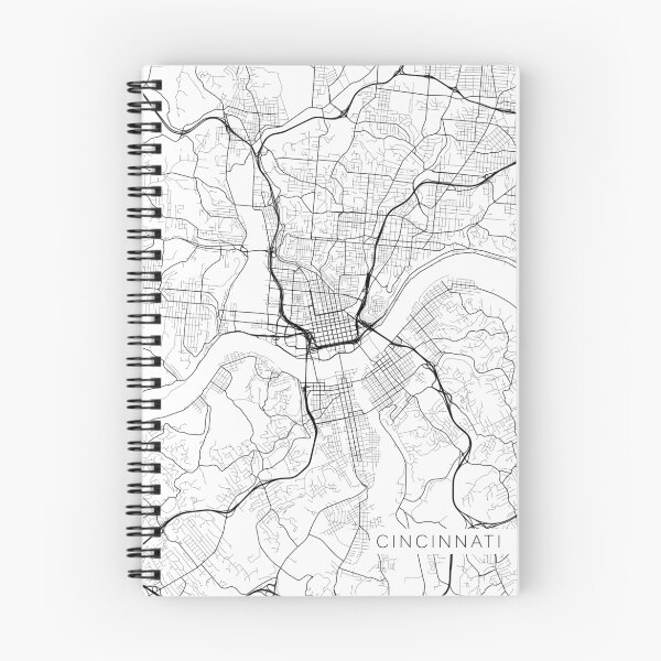 Item preview, Cincinnati Map, USA - Black and White designed and sold by MainStreetMaps.