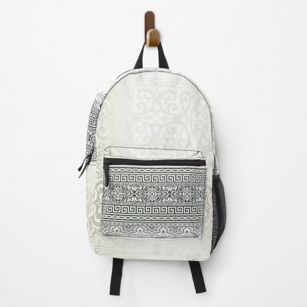 Item preview, Greek Key Ornate Cream White Grey designed and sold by Yiorgos Designs.