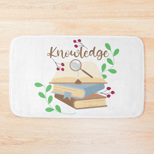 Item preview, Knowledge typography composition with stack of books designed and sold by CutieBlue.