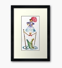 Perilous Pink Parasol - Stretching Portrait Framed Print