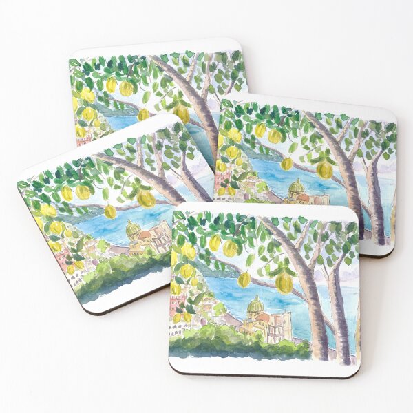 Item preview, Amalfi Coast Seaview with Fresh Limes on Tree  designed and sold by artshop77.