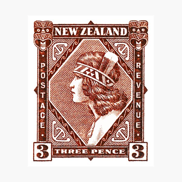 Item preview, 1936 New Zealand Maori Girl Postage Stamp designed and sold by retrographics.