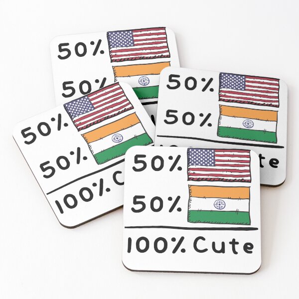 Item preview, 50% American 50% Indian 100% Cute India USA Flags designed and sold by ReallyAwesome.