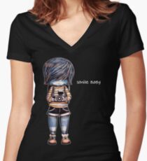 Smile Baby - Retro Tee Women's Fitted V-Neck T-Shirt