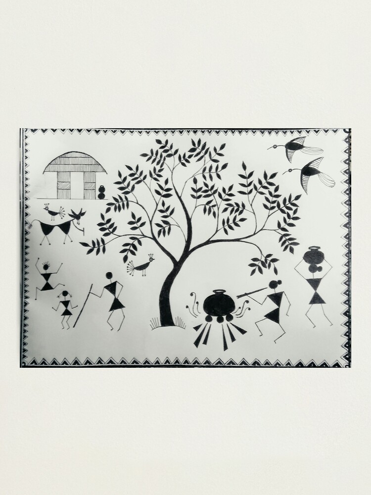 village simple warli art