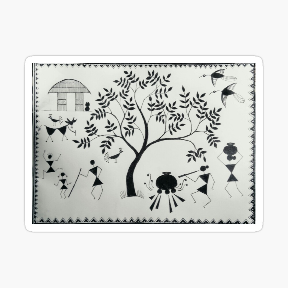 warli village drawing