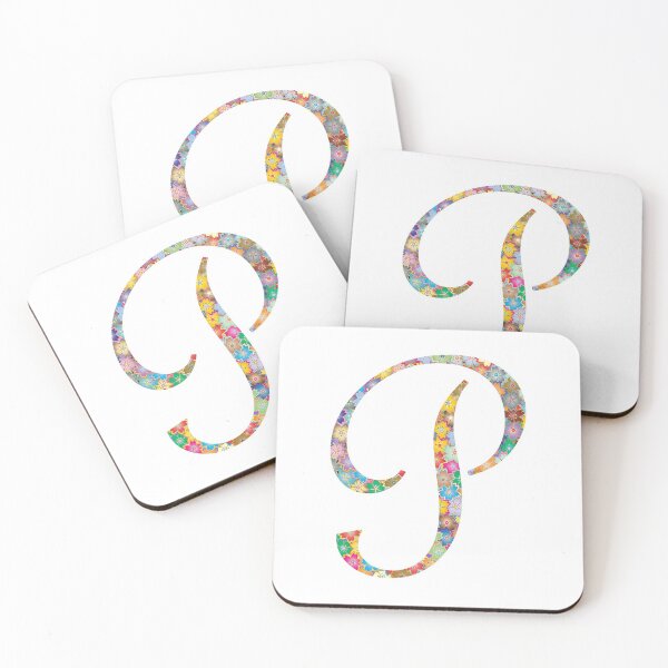 Item preview, Letter P Capital Alphabet Colorful Flowers P Gift designed and sold by Shariss.