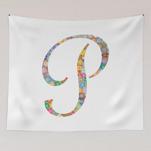 Item preview, Letter P Capital Alphabet Colorful Flowers P Gift designed and sold by Shariss.