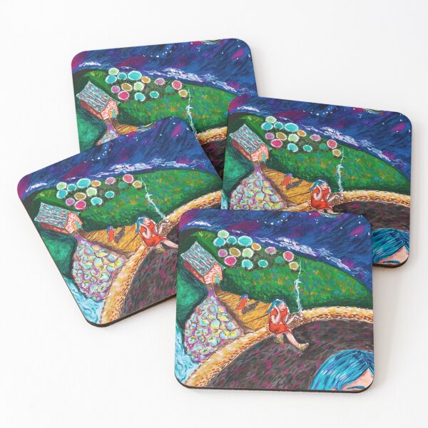 Item preview, psychedelic night gouache painting designed and sold by wruby.