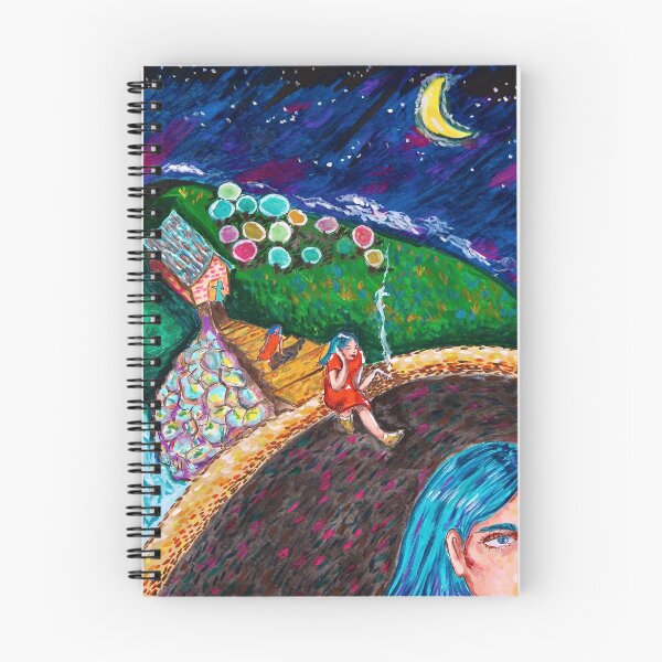 Item preview, psychedelic night gouache painting designed and sold by wruby.