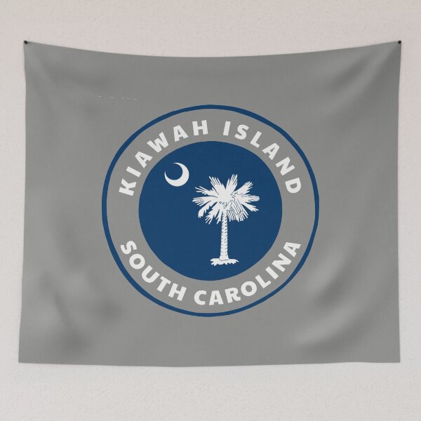 Item preview, Kiawah Island South Carolina - SC Badge with a Palmetto State Flag Roundlet designed and sold by palmettodigital.