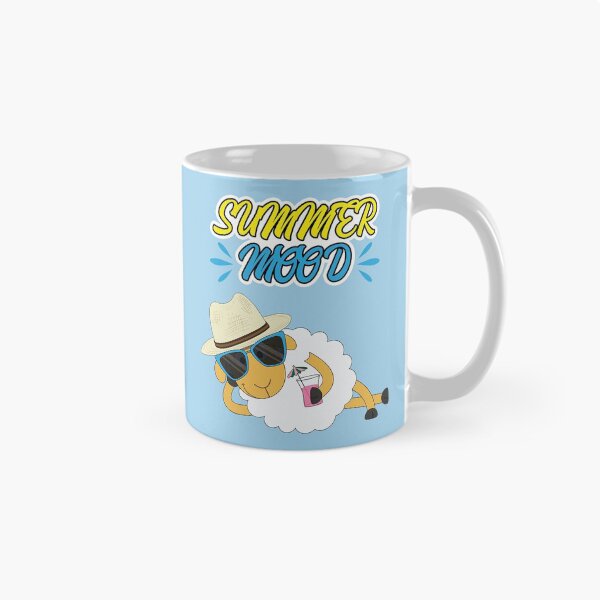 Item preview, Funny Summer Mood Sheep With Sunglasses and Cocktail ( blue) designed and sold by dass-art.