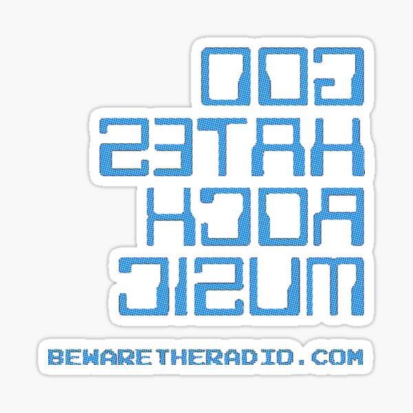 God Hates Rock Music (doG setaH kcoR cisuM) - backwards message Sticker