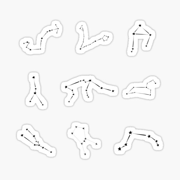 Pisces Scorpio Orion Constellation Doodles Sticker