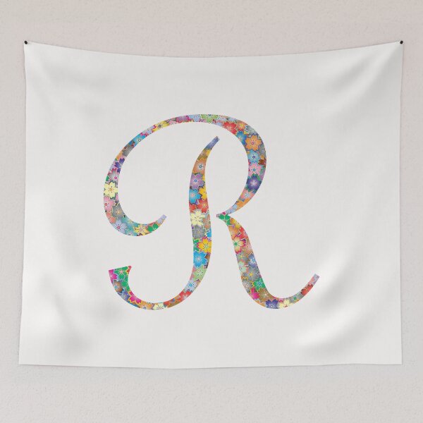 Item preview, Letter R Capital Alphabet Colorful Flowers R Gift designed and sold by Shariss.