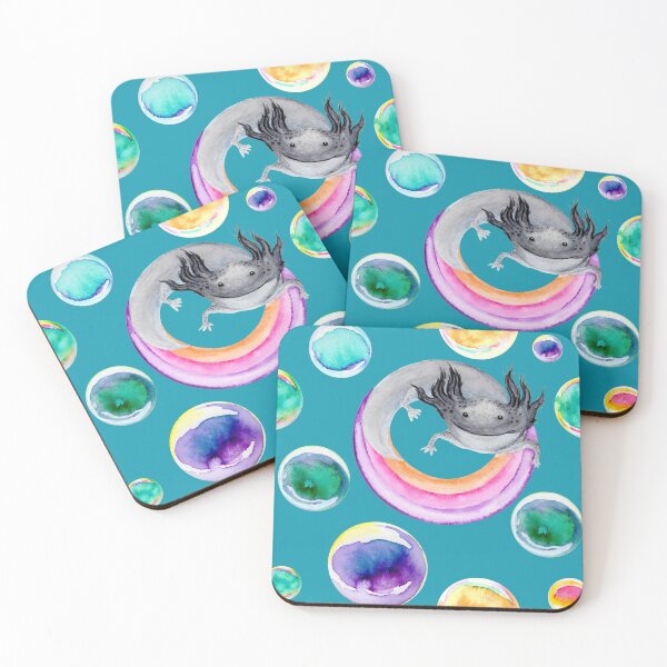Item preview, Melanoid Black Axolotl Watercolor Rainbow Dot designed and sold by Casey Wilkinson.