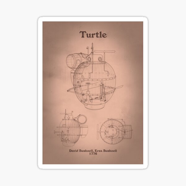Turtle Submarine Sticker
