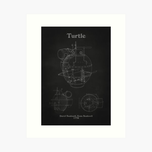 Turtle Submarine Art Print