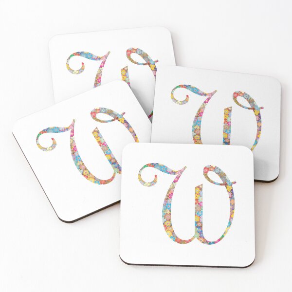 Item preview, Letter W Capital Alphabet Colorful Flowers W Gift designed and sold by Shariss.