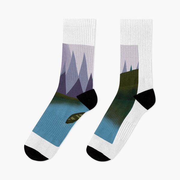 Item preview, Blue Lake - Purple Sky Illustration designed and sold by reartdesign.