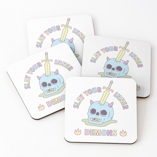 Item preview, Colorful Slay Your Inner Demons Skull and Sword designed and sold by rustydoodle.