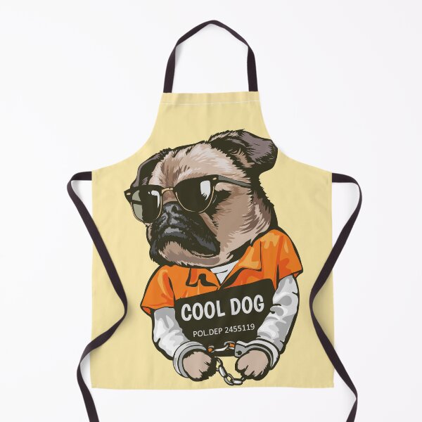 Item preview, Cartoon Pug Dog Prisoner Costume with Sign Illustration designed and sold by Peekonet.