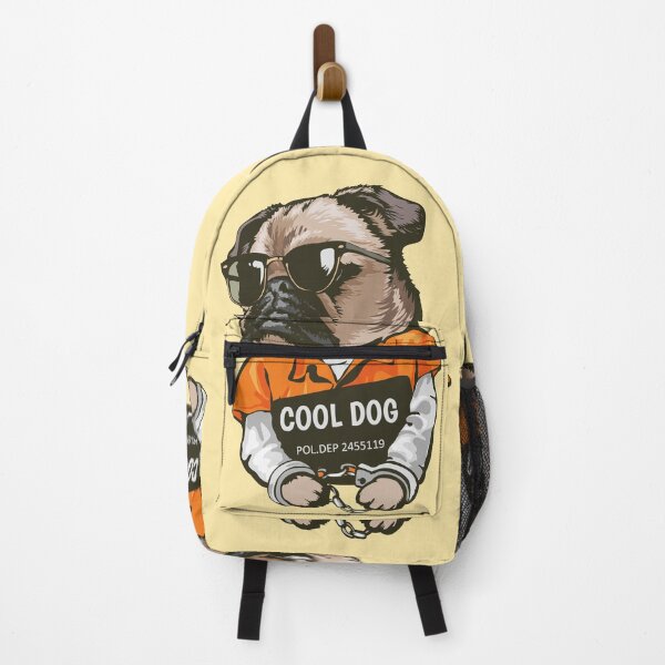Item preview, Cartoon Pug Dog Prisoner Costume with Sign Illustration designed and sold by Peekonet.