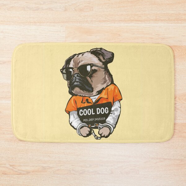 Item preview, Cartoon Pug Dog Prisoner Costume with Sign Illustration designed and sold by Peekonet.