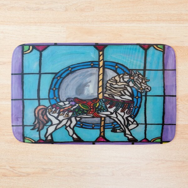 Item preview, Stained Glass Carousel Horse designed and sold by Deborah Camp.