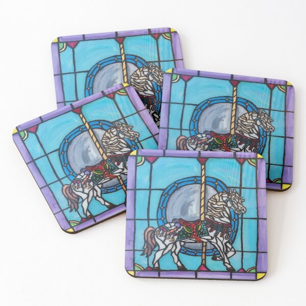 Item preview, Stained Glass Carousel Horse designed and sold by Deborah Camp.