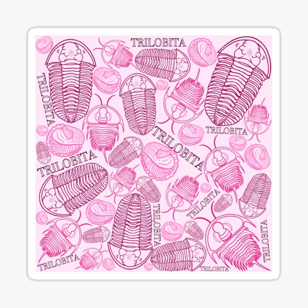 Pink Trilobite Trilobita fossils Sticker