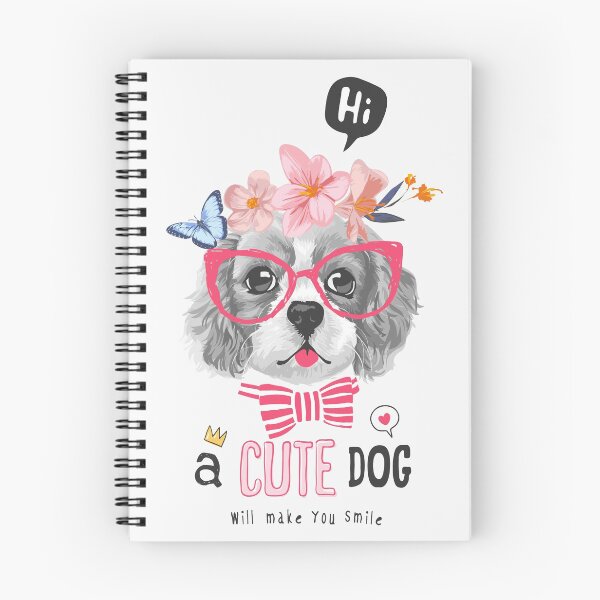 Item preview, Cute Dog Slogan with Black White Dog Floral Crown Illustration designed and sold by Peekonet.