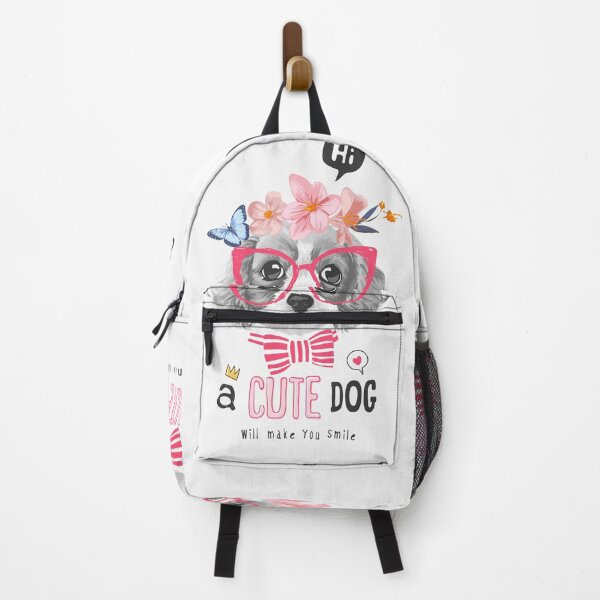 Item preview, Cute Dog Slogan with Black White Dog Floral Crown Illustration designed and sold by Peekonet.