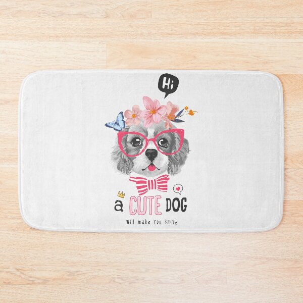 Item preview, Cute Dog Slogan with Black White Dog Floral Crown Illustration designed and sold by Peekonet.
