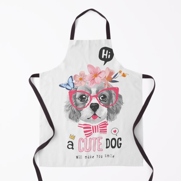 Item preview, Cute Dog Slogan with Black White Dog Floral Crown Illustration designed and sold by Peekonet.