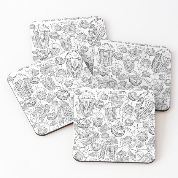 Item preview, Black and White Trilobite Trilobita fossils designed and sold by Project-Palaeo.