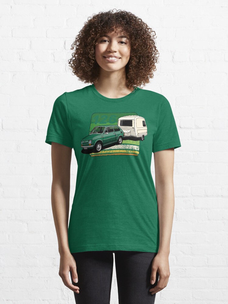 Maluch with Bambina caravan and green background Essential T-Shirt by  DESIGN jaag