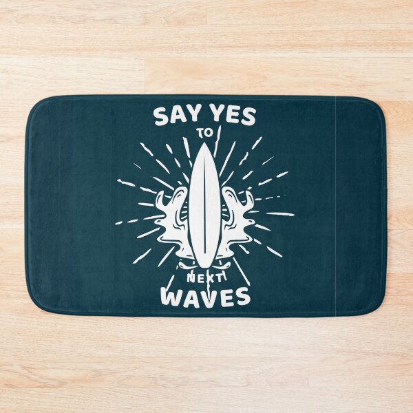 Item preview, Design Say Yes Waves with Surfing Board Waves Flat Illustration designed and sold by Peekonet.