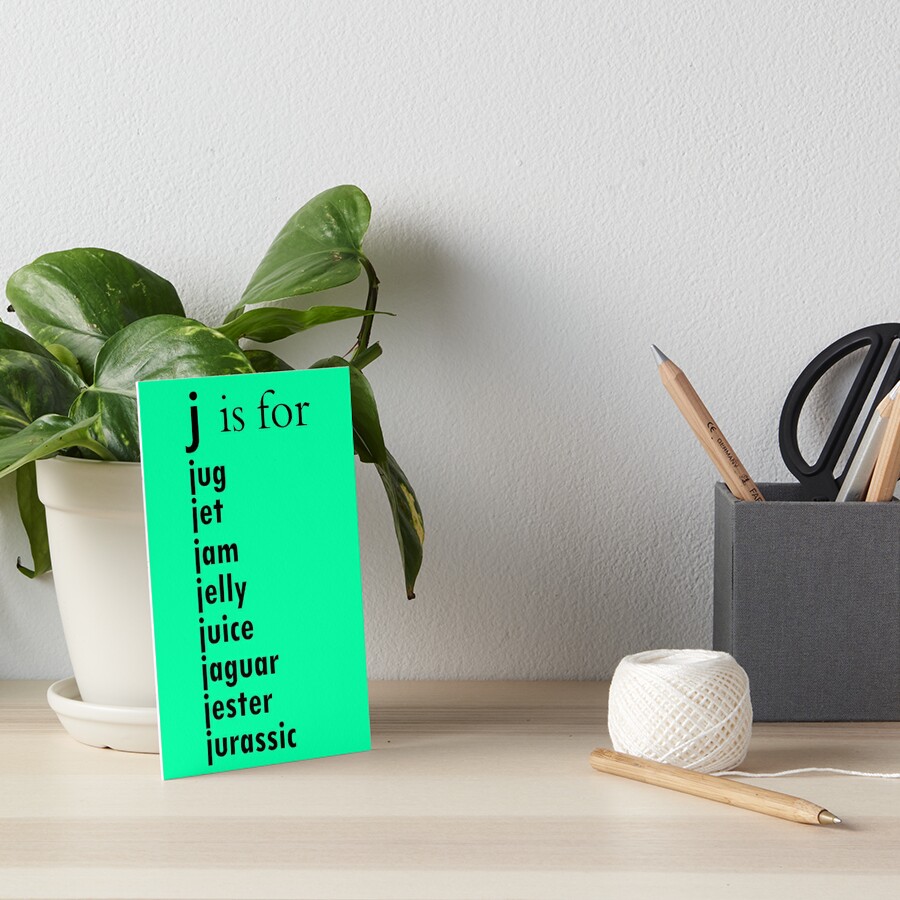 the-j-is-for-jug-alphabet-a-z-words-alphabet-words-art-board-print