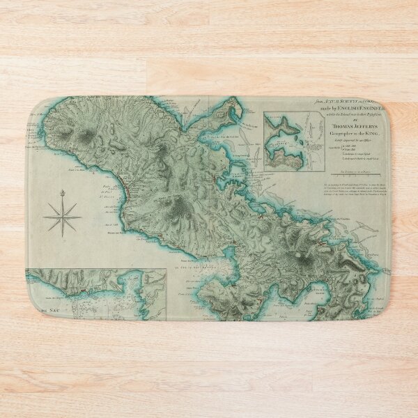 Item preview, Old Martinique Island Map (1704) Vintage French West Indies & Caribbean Isle Atlas designed and sold by BravuraMedia.