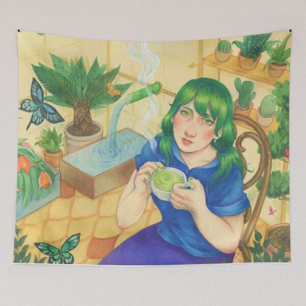 Item preview, Caroline drinking tea in her sunroom designed and sold by Hynek Šnajdr.