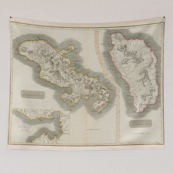 Item preview, Old Martinique & Dominica Map (1817) Vintage French Caribbean Islands Atlas designed and sold by BravuraMedia.