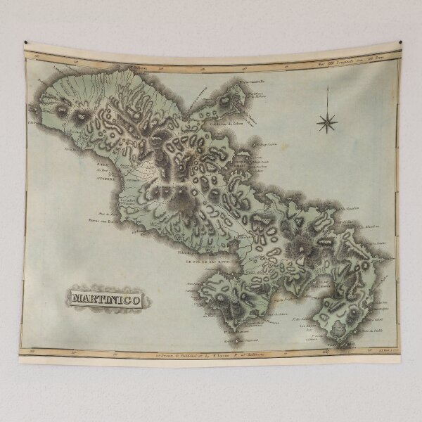 Item preview, Old Martinique Island Map (1823) Vintage French West Indies Atlas designed and sold by BravuraMedia.
