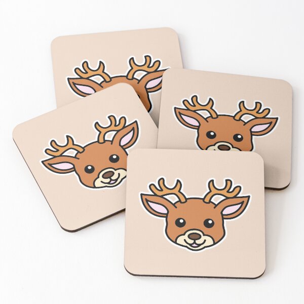Item preview, Deer head cute cartoon drawing happy woodland forest animal designed and sold by happypapertime.