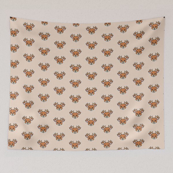 Item preview, Deer head cute cartoon drawing happy woodland forest animal designed and sold by happypapertime.
